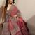 red embroidered saree with unstitched blouse piece
