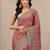 red embroidered saree with unstitched blouse piece