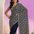 navy blue floral embroidered georgette saree