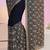 navy blue floral embroidered georgette saree