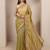 olive woven design tissue saree with unstitched blouse piece