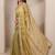 olive woven design tissue saree with unstitched blouse piece