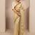 cream woven design tissue saree with unstitched blouse piece