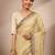 cream woven design tissue saree with unstitched blouse piece