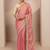 pink woven design tissue saree with unstitched blouse piece