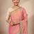 pink woven design tissue saree with unstitched blouse piece