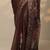 brown printed organza saree with unstitched blouse piece
