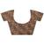 brown printed organza saree with unstitched blouse piece