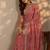 peach embroidered saree with unstitched blouse piece