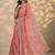 peach embroidered saree with unstitched blouse piece