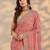 peach embroidered saree with unstitched blouse piece
