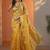 yellow embellished nylon saree with unstitched blouse piece