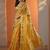 yellow embellished nylon saree with unstitched blouse piece