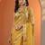 yellow embellished nylon saree with unstitched blouse piece