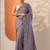 lavender embroidered organza saree with unstitched blouse piece