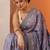 lavender embroidered organza saree with unstitched blouse piece