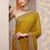 yellow embellished organza saree with unstitched blouse piece