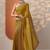 yellow embellished organza saree with unstitched blouse piece