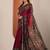 maroon solid saree with unstitched blouse piece