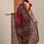 maroon solid saree with unstitched blouse piece