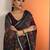 burgundy solid saree with unstitched blouse piece