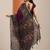 burgundy solid saree with unstitched blouse piece