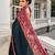 teal solid saree with unstitched blouse piece