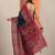 teal solid saree with unstitched blouse piece
