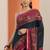 teal solid saree with unstitched blouse piece