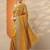 yellow embellished saree with unstitched blouse piece