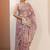 lavender embroidered nylon saree with unstitched blouse piece