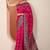 pink printed saree with unstitched blouse piece