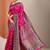 pink printed saree with unstitched blouse piece