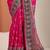 pink printed saree with unstitched blouse piece