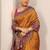 mustard printed saree with unstitched blouse piece