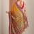 mustard printed saree with unstitched blouse piece