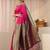 pink ethnic motifs zari silk blend saree
