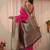 pink ethnic motifs zari silk blend saree