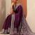 purple solid satin saree with unstitched blouse piece