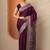 purple solid satin saree with unstitched blouse piece