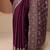 purple solid satin saree with unstitched blouse piece
