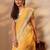 yellow embellished saree with unstitched blouse piece