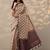 beige ikkat printed saree with unstitched blouse piece