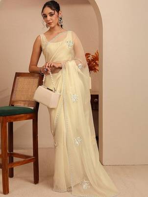 cream tissue saree 5