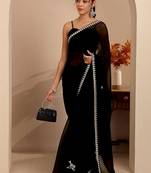 black georgette saree