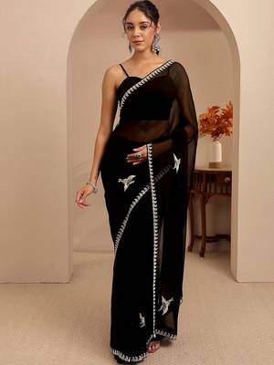 black georgette saree 4