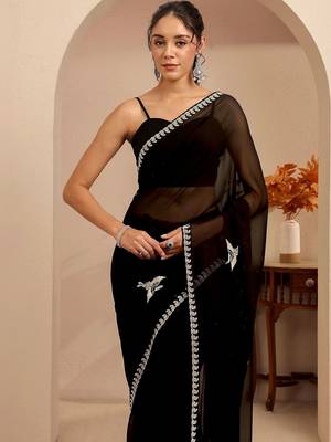 black georgette saree 5