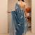teal peacock blue tissue saree