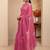magenta orchid pink tissue saree