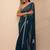 teal georgette saree
